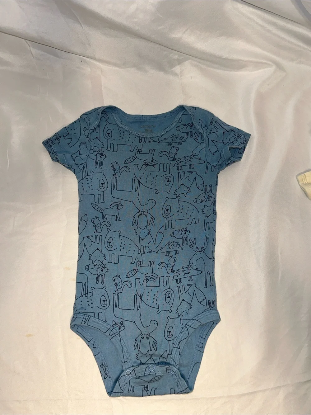 Carter's Blue Short-Sleeve Animal Print Baby Bodysuit